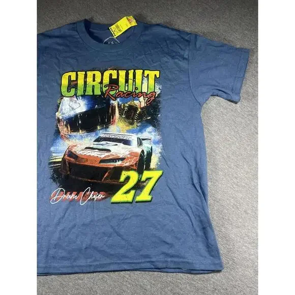 NWT Circuit Dreamchaser #27 Youth Small Racing NASCAR Graphic T-Shirt in Blue - Picture 2 of 7